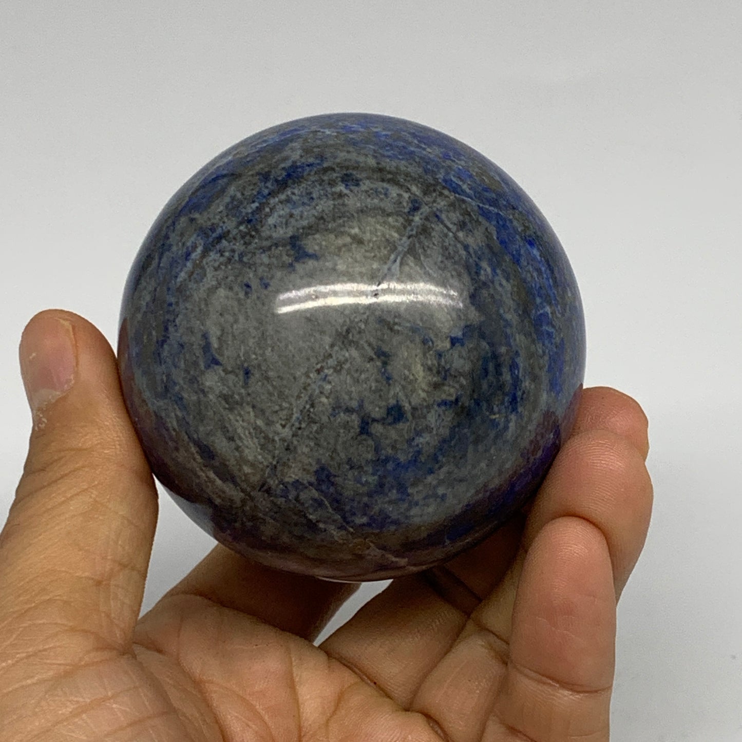 0.97 lbs, 2.6" (65mm), Lapis Lazuli Sphere Ball Gemstone @Afghanistan, B33202