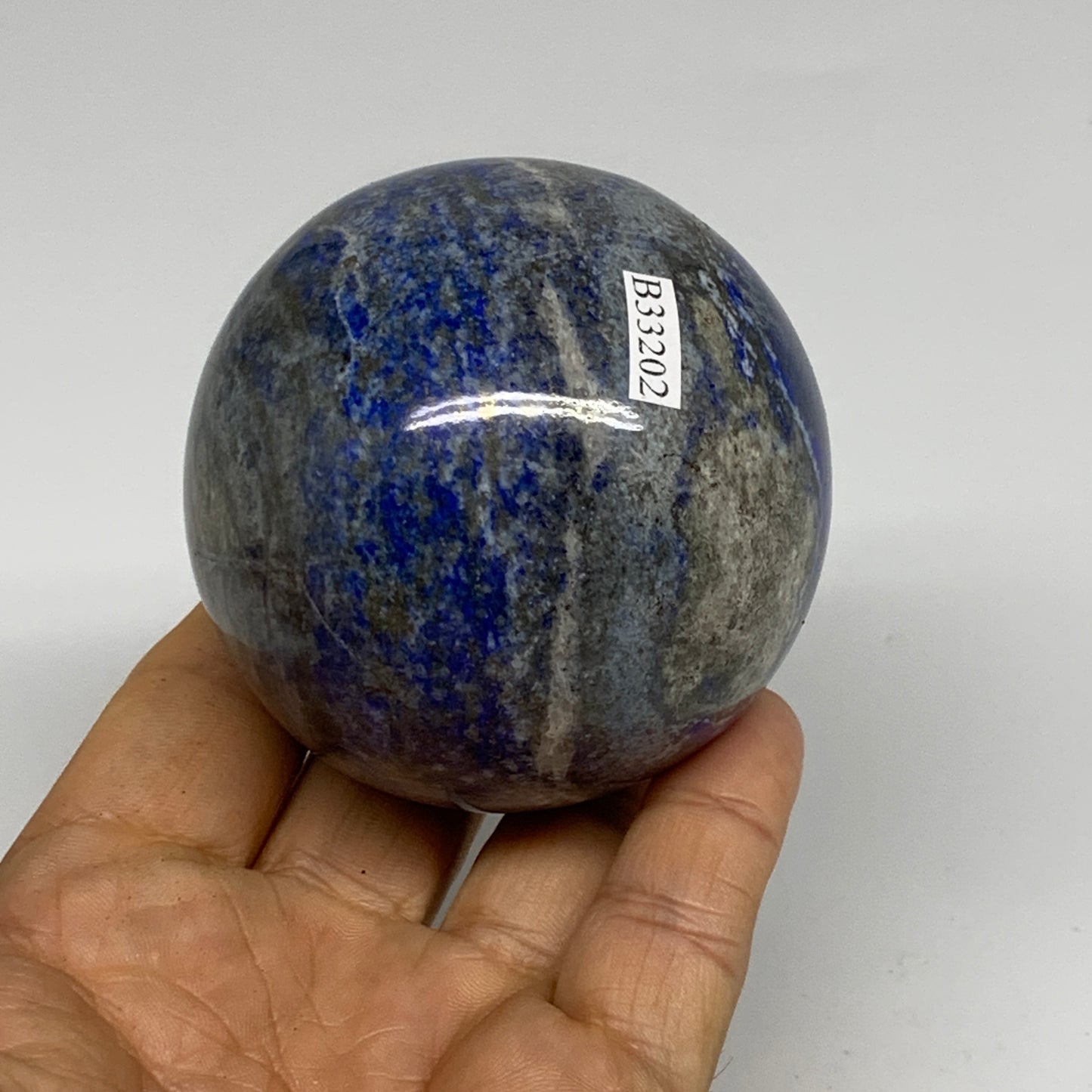 0.97 lbs, 2.6" (65mm), Lapis Lazuli Sphere Ball Gemstone @Afghanistan, B33202