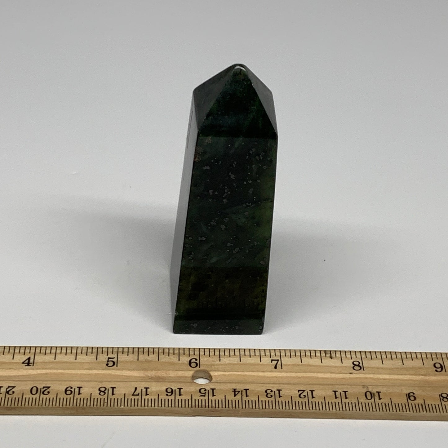 164g, 3.6"x1.3"x1.2", Serpentine Point Tower Obelisk Crystal @Pakistan, B29634