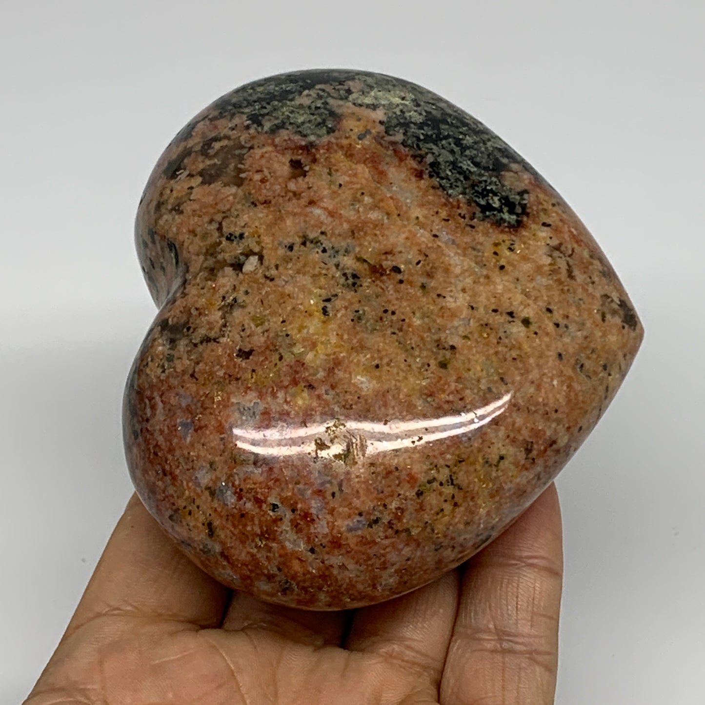 0.91 lbs, 3.1"x3.6"x1.6", Red Jasper Heart Polished Healing Home Decor, B33921