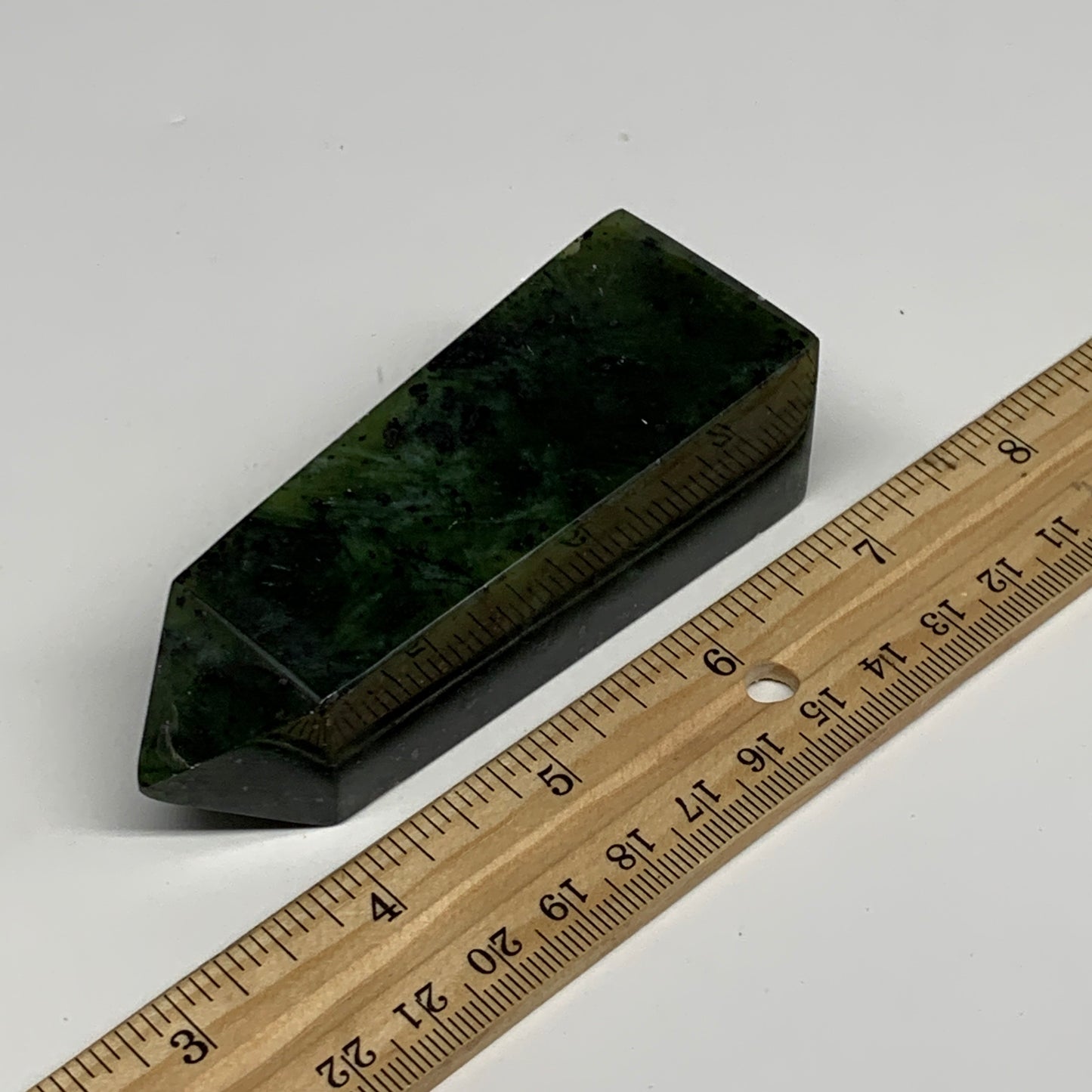 164g, 3.6"x1.3"x1.2", Serpentine Point Tower Obelisk Crystal @Pakistan, B29634