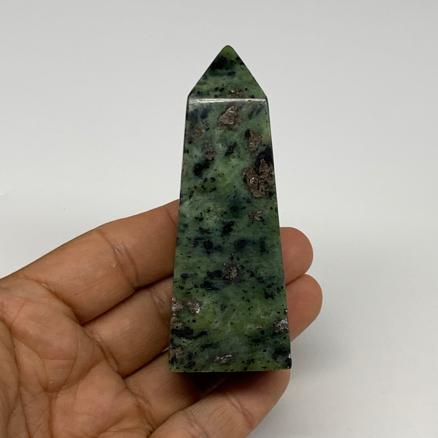 116.7g, 3.3"x1.2"x1", Serpentine Point Tower Obelisk Crystal @Pakistan, B29635