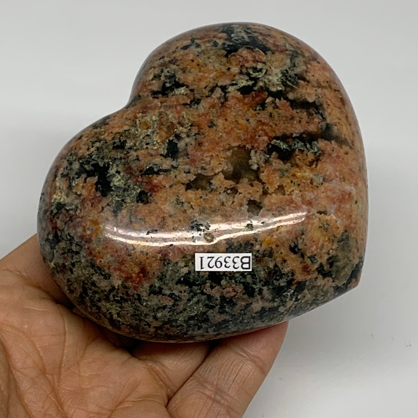 0.91 lbs, 3.1"x3.6"x1.6", Red Jasper Heart Polished Healing Home Decor, B33921