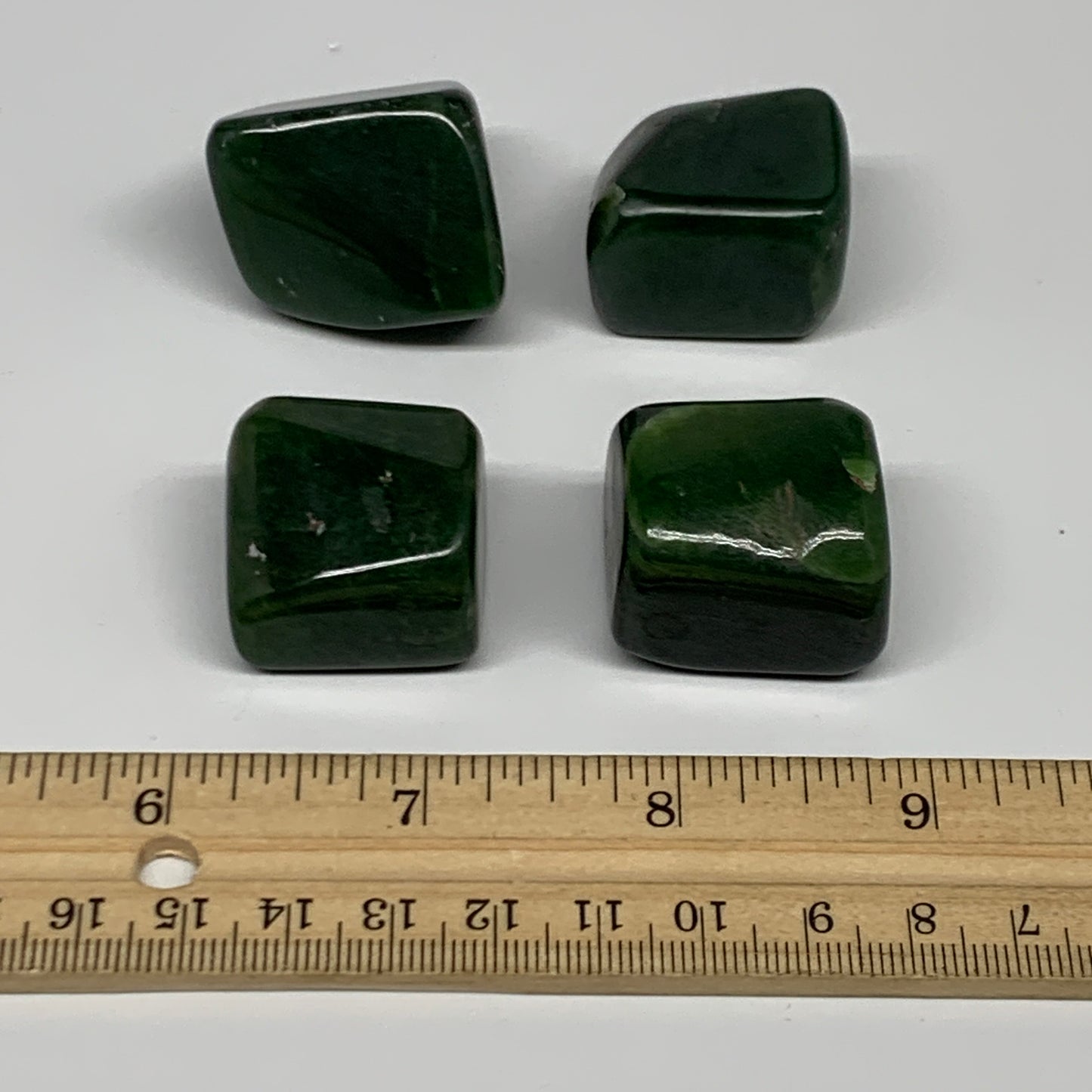 160.1g, 1"-1.2", 4pcs, Natural Nephrite Jade Tumbled Stone @Afghanistan,B31905