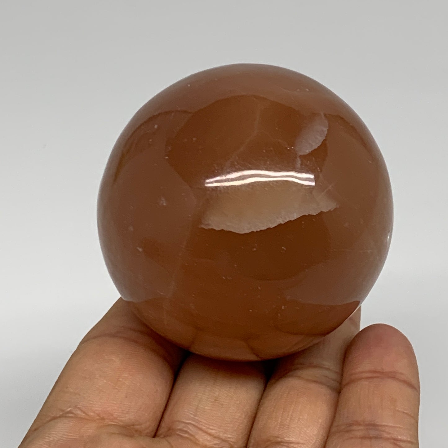 257.2g,2.2"(56mm), Honey Calcite Sphere Polished Gemstone, B35325