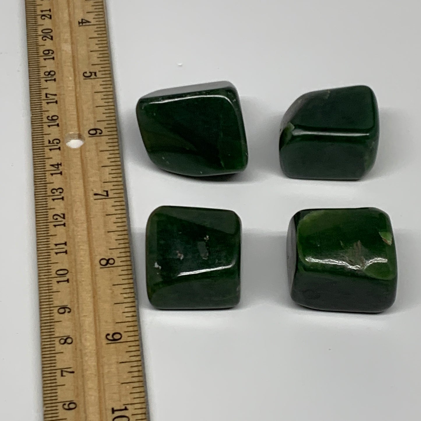 160.1g, 1"-1.2", 4pcs, Natural Nephrite Jade Tumbled Stone @Afghanistan,B31905