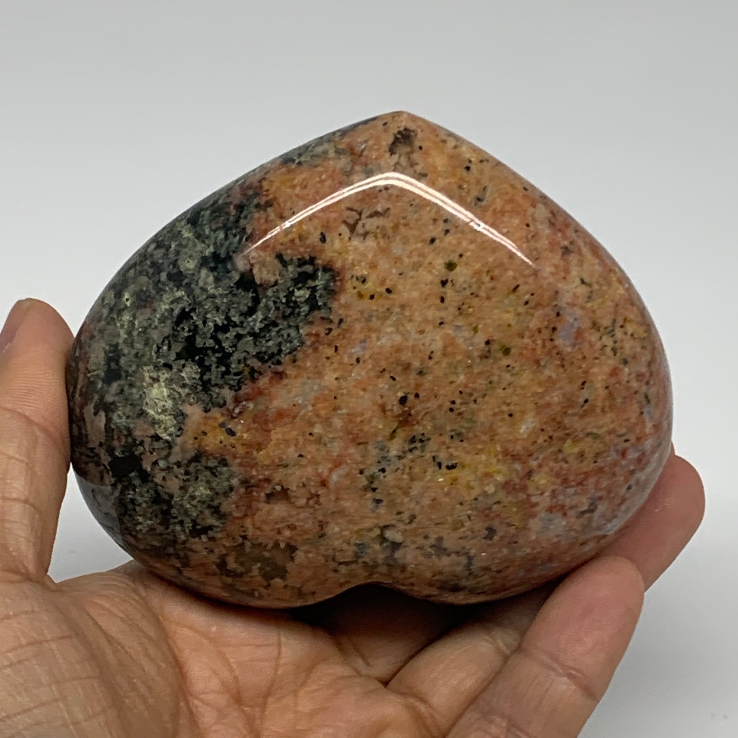 0.91 lbs, 3.1"x3.6"x1.6", Red Jasper Heart Polished Healing Home Decor, B33921