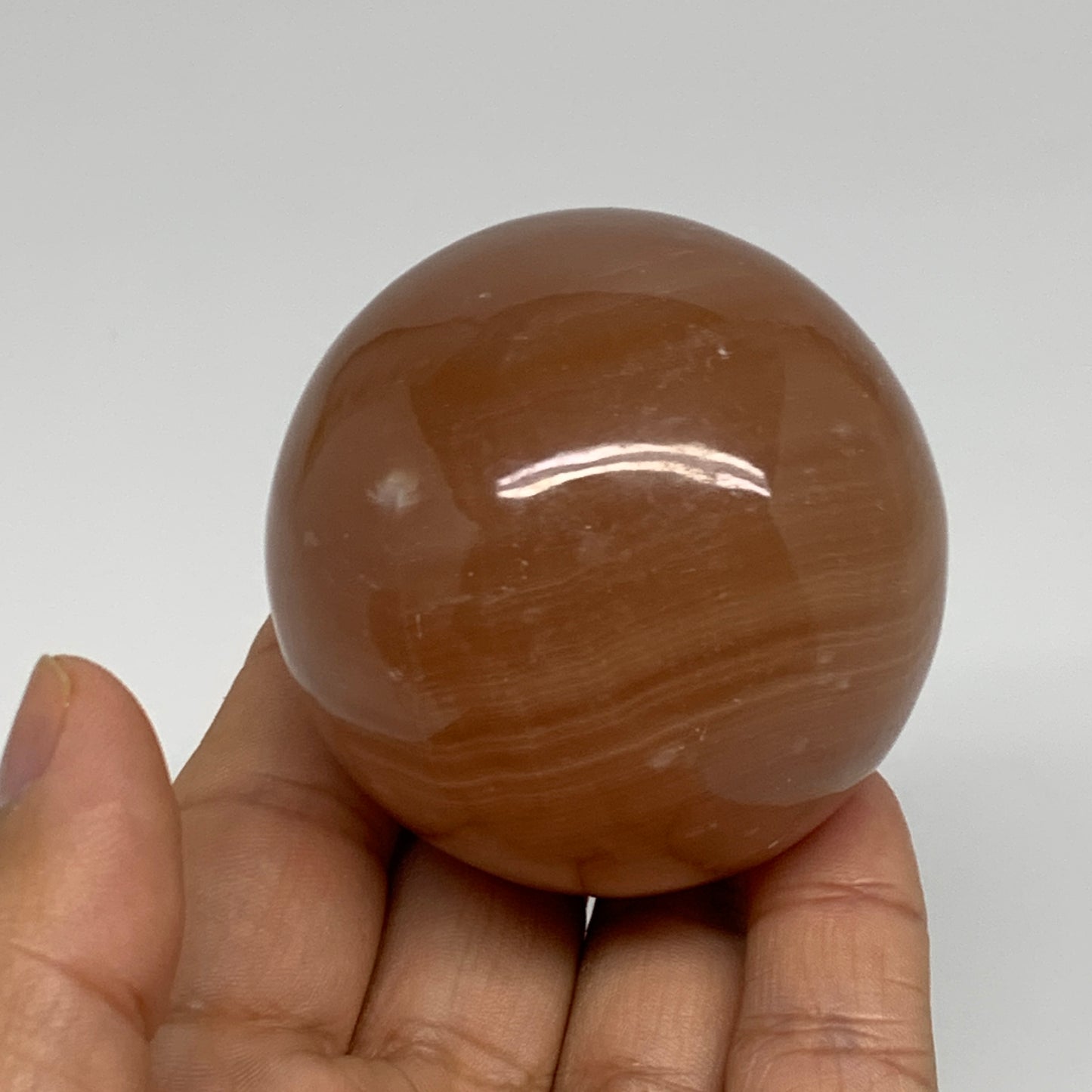 257.2g,2.2"(56mm), Honey Calcite Sphere Polished Gemstone, B35325