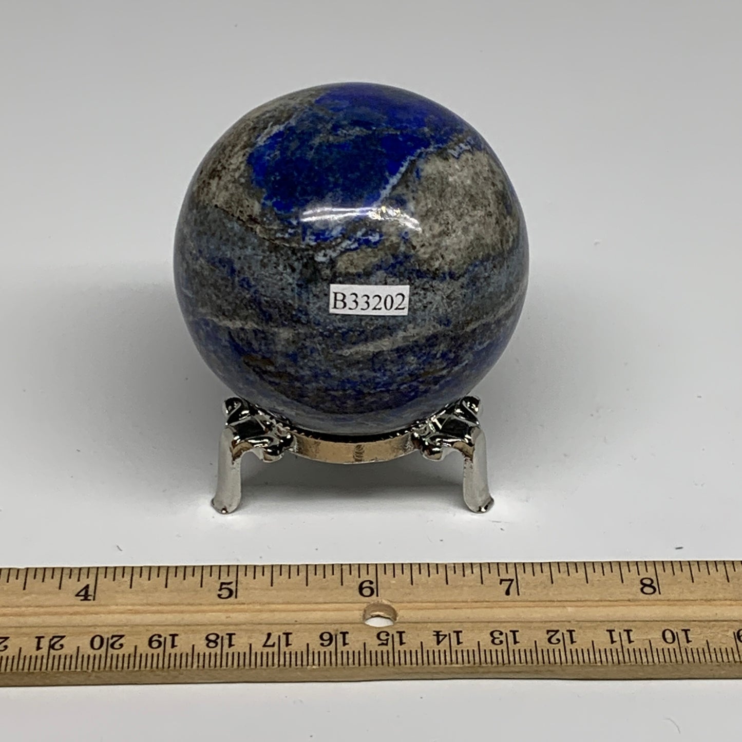 0.97 lbs, 2.6" (65mm), Lapis Lazuli Sphere Ball Gemstone @Afghanistan, B33202