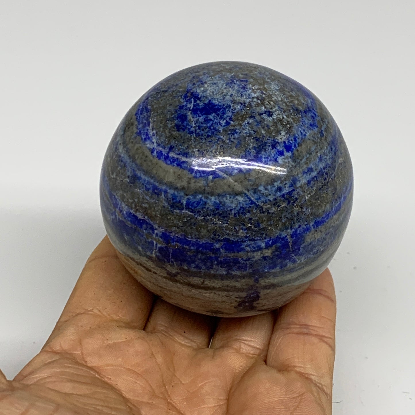 0.97 lbs, 2.6" (65mm), Lapis Lazuli Sphere Ball Gemstone @Afghanistan, B33203