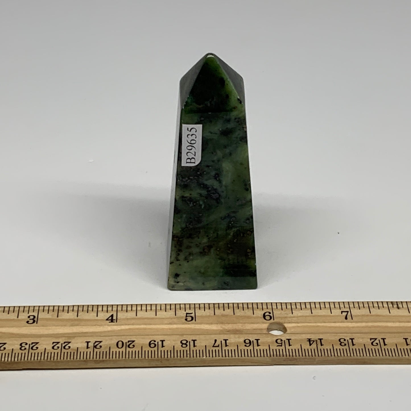 116.7g, 3.3"x1.2"x1", Serpentine Point Tower Obelisk Crystal @Pakistan, B29635