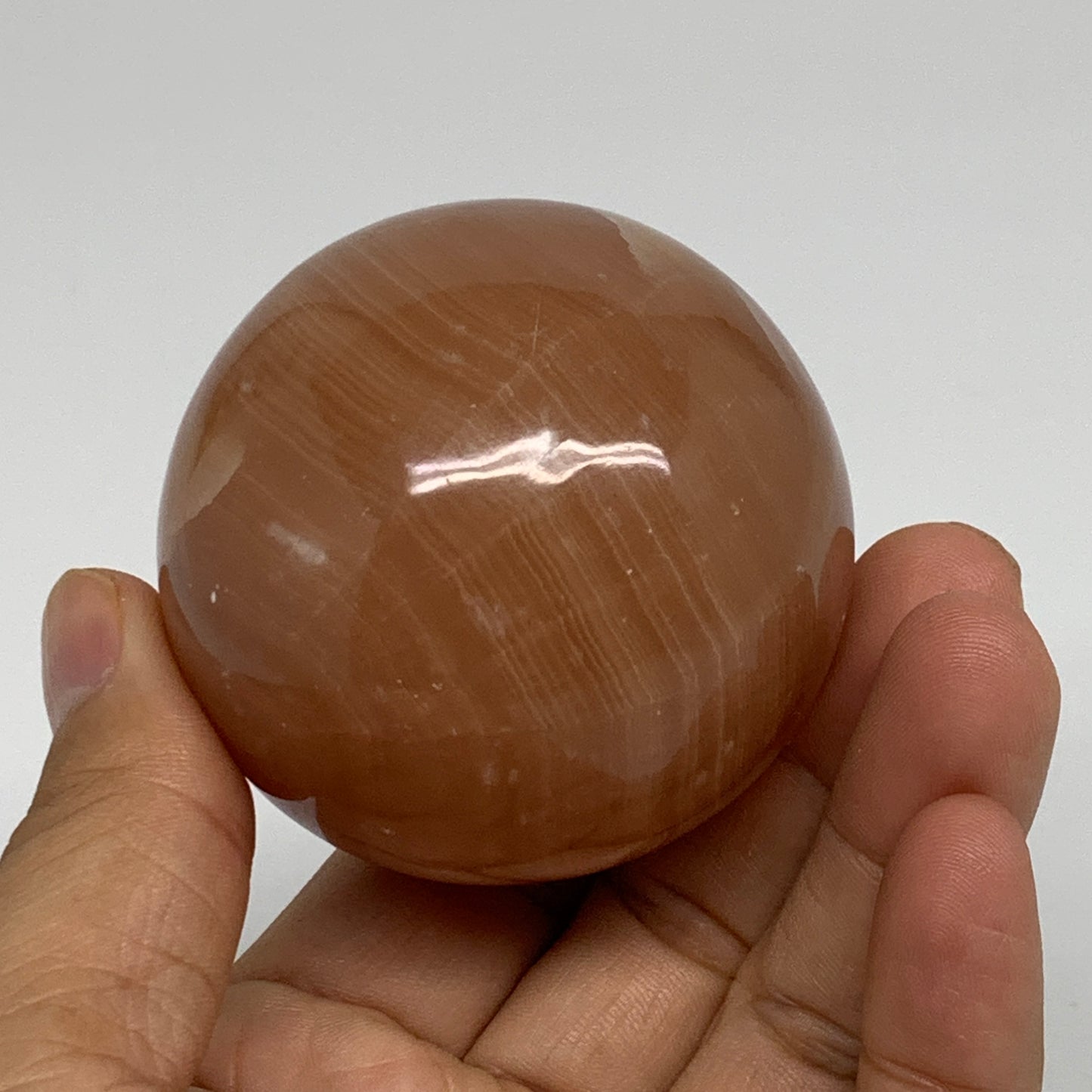 257.2g,2.2"(56mm), Honey Calcite Sphere Polished Gemstone, B35325