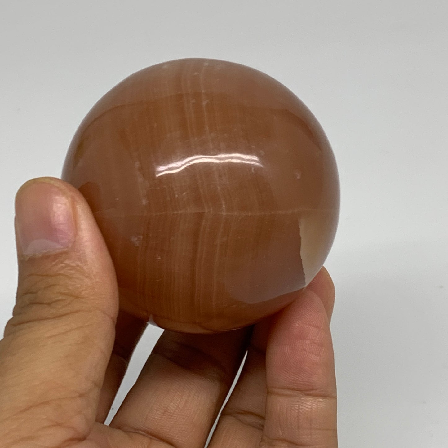 257.2g,2.2"(56mm), Honey Calcite Sphere Polished Gemstone, B35325