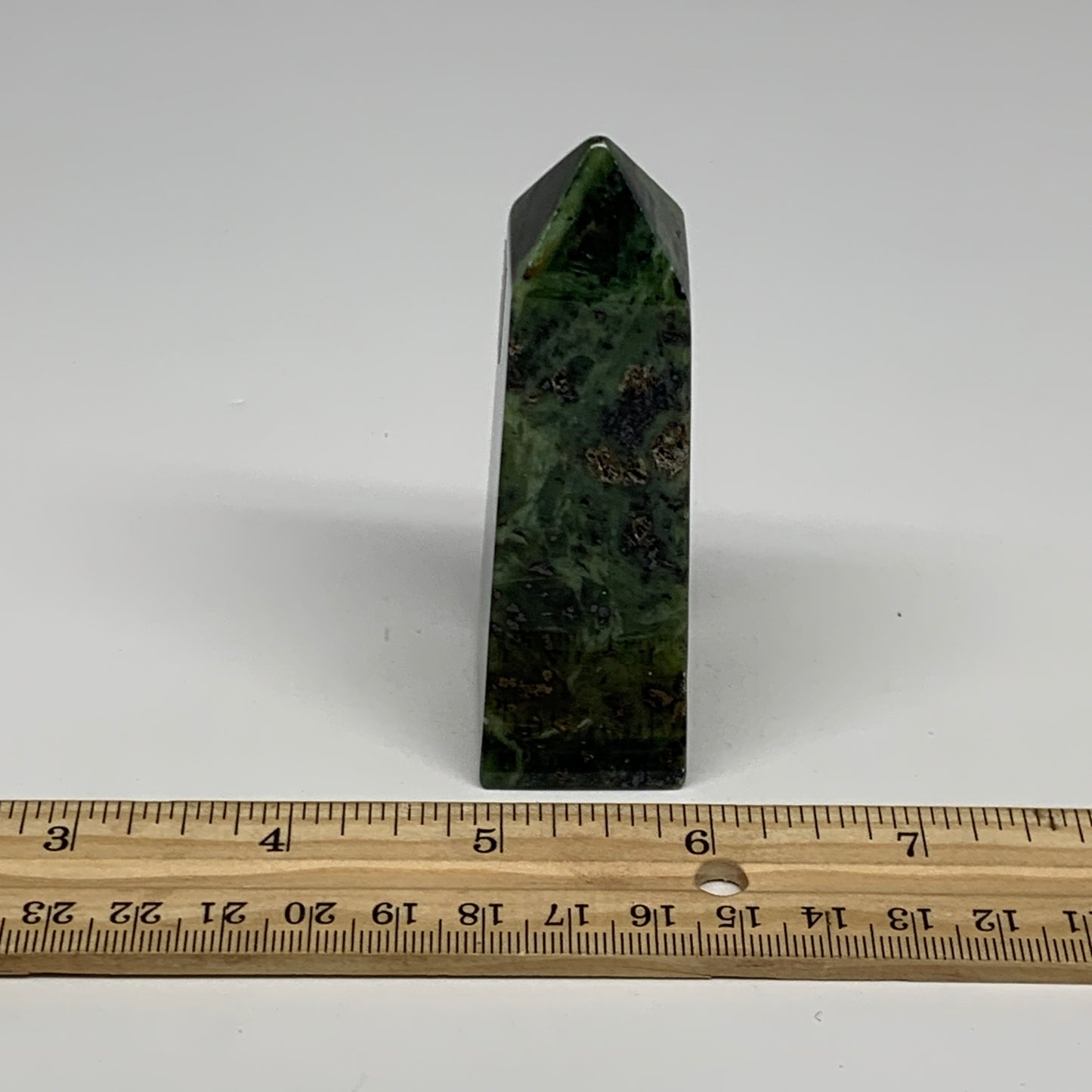 116.7g, 3.3"x1.2"x1", Serpentine Point Tower Obelisk Crystal @Pakistan, B29635
