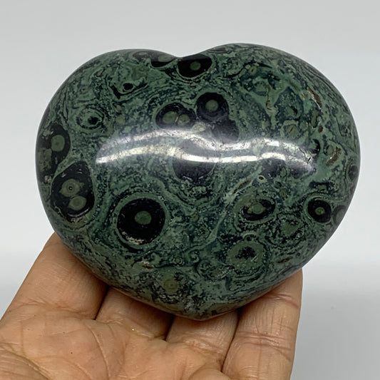 0.72 lbs, 2.9"x3.3"x1.5", Kambaba Jasper Heart Crocodile Polished Crystal, B3758