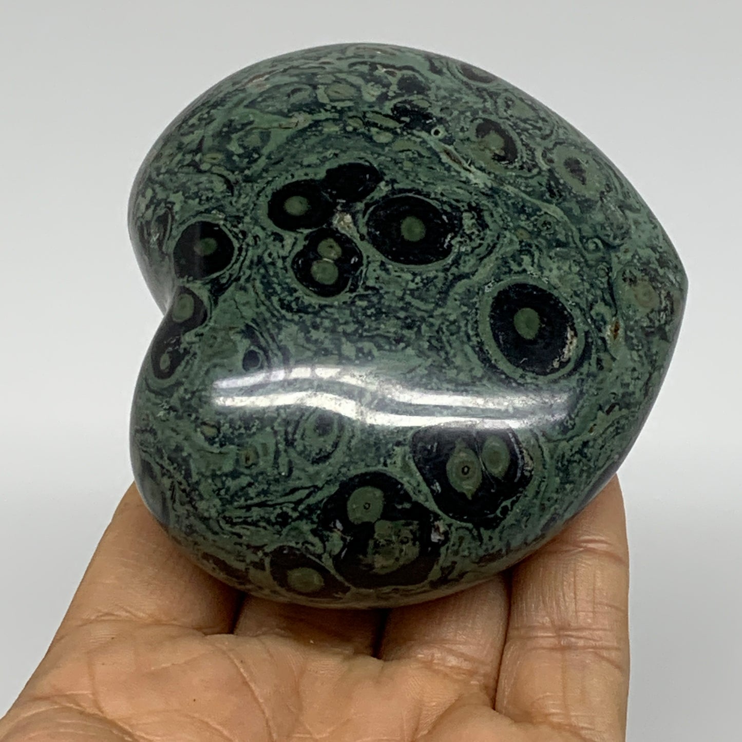 0.72 lbs, 2.9"x3.3"x1.5", Kambaba Jasper Heart Crocodile Polished Crystal, B3758