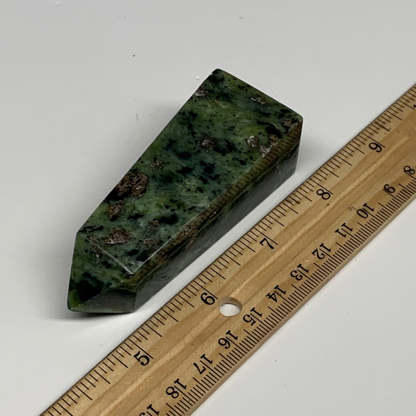 116.7g, 3.3"x1.2"x1", Serpentine Point Tower Obelisk Crystal @Pakistan, B29635