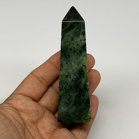 110.3g, 3.8"x1.1"x0.9", Serpentine Point Tower Obelisk Crystal @Pakistan, B29645