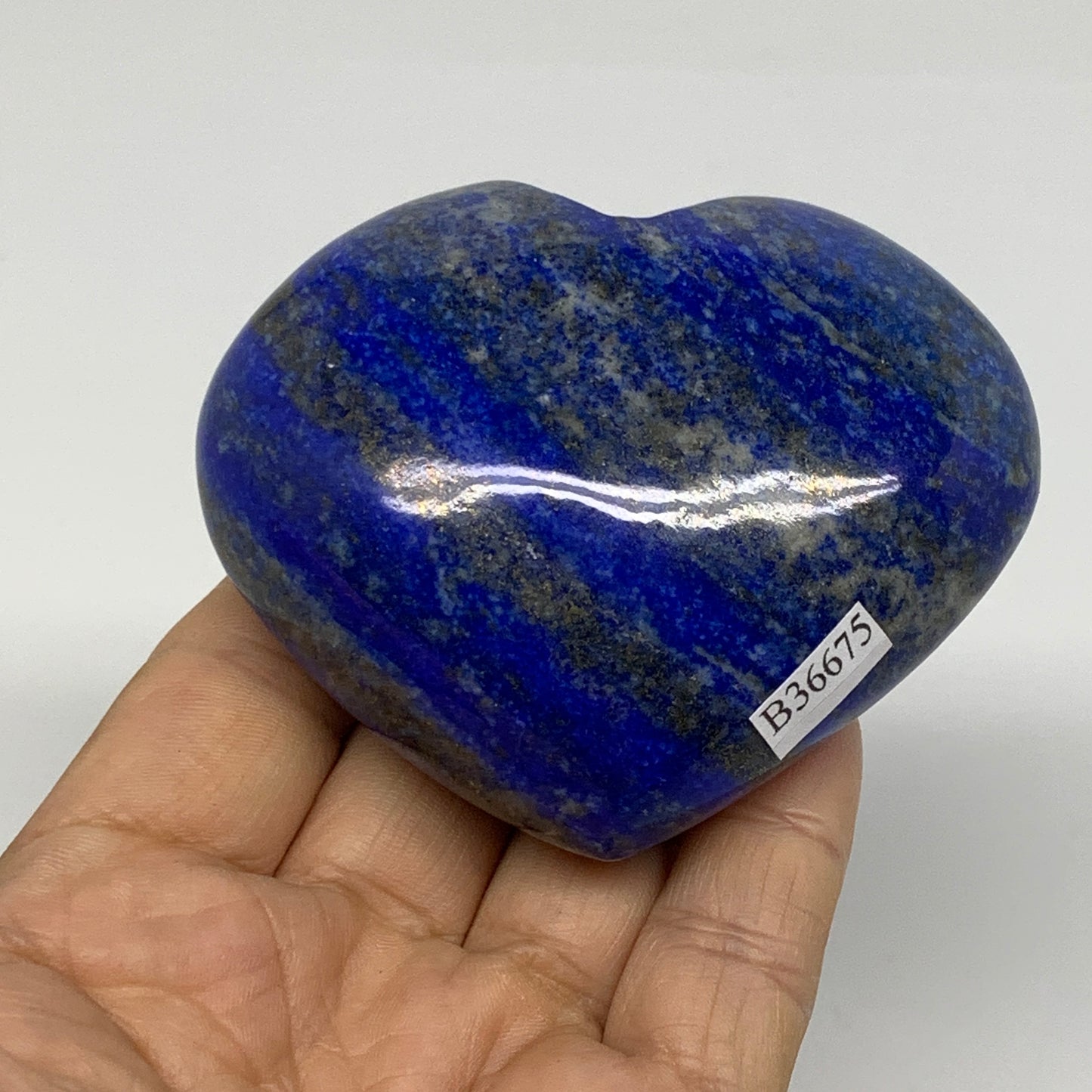 0.57 lbs, 2.6"x3"x1.4", Natural Lapis Lazuli Heart Polished Crystal, B36675