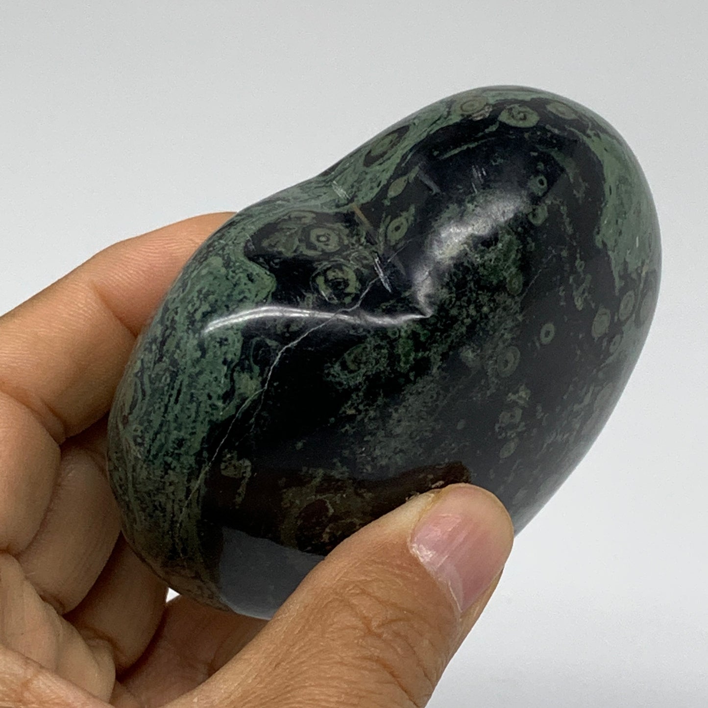 0.72 lbs, 2.9"x3.3"x1.5", Kambaba Jasper Heart Crocodile Polished Crystal, B3758