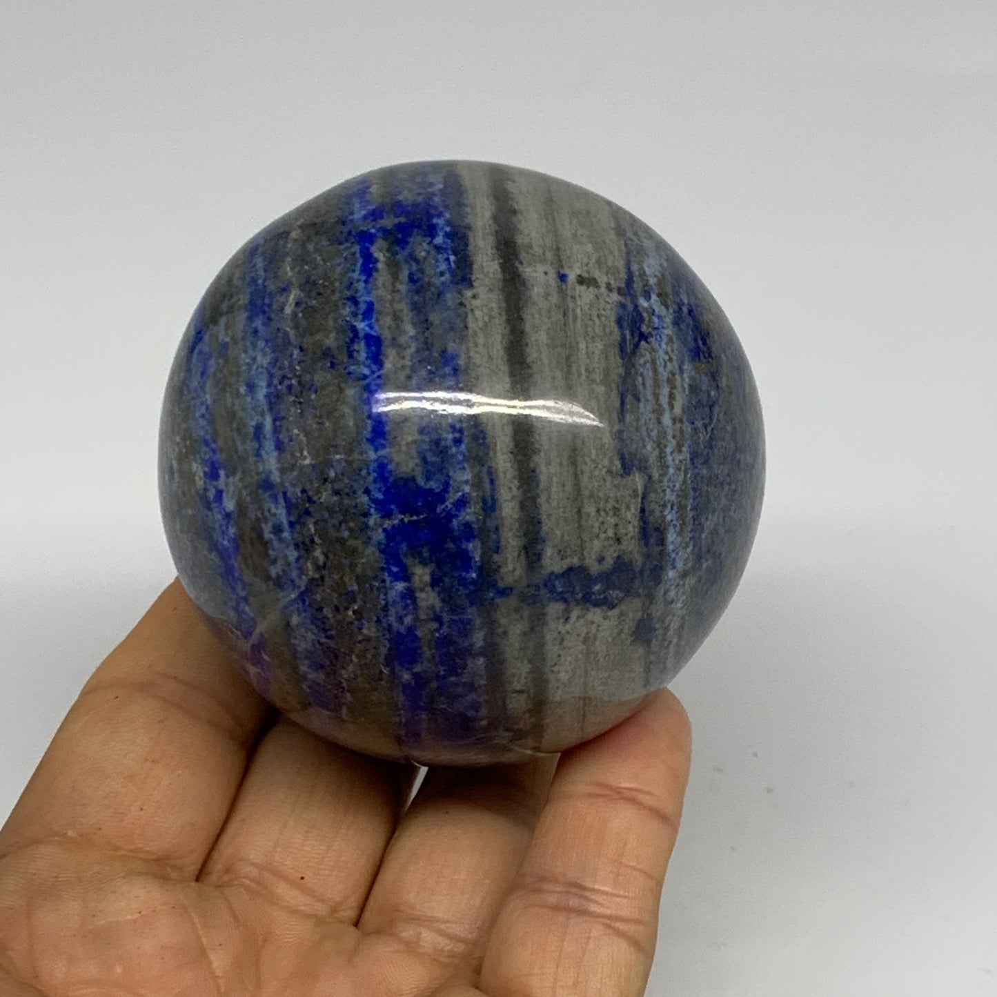0.97 lbs, 2.6" (65mm), Lapis Lazuli Sphere Ball Gemstone @Afghanistan, B33203