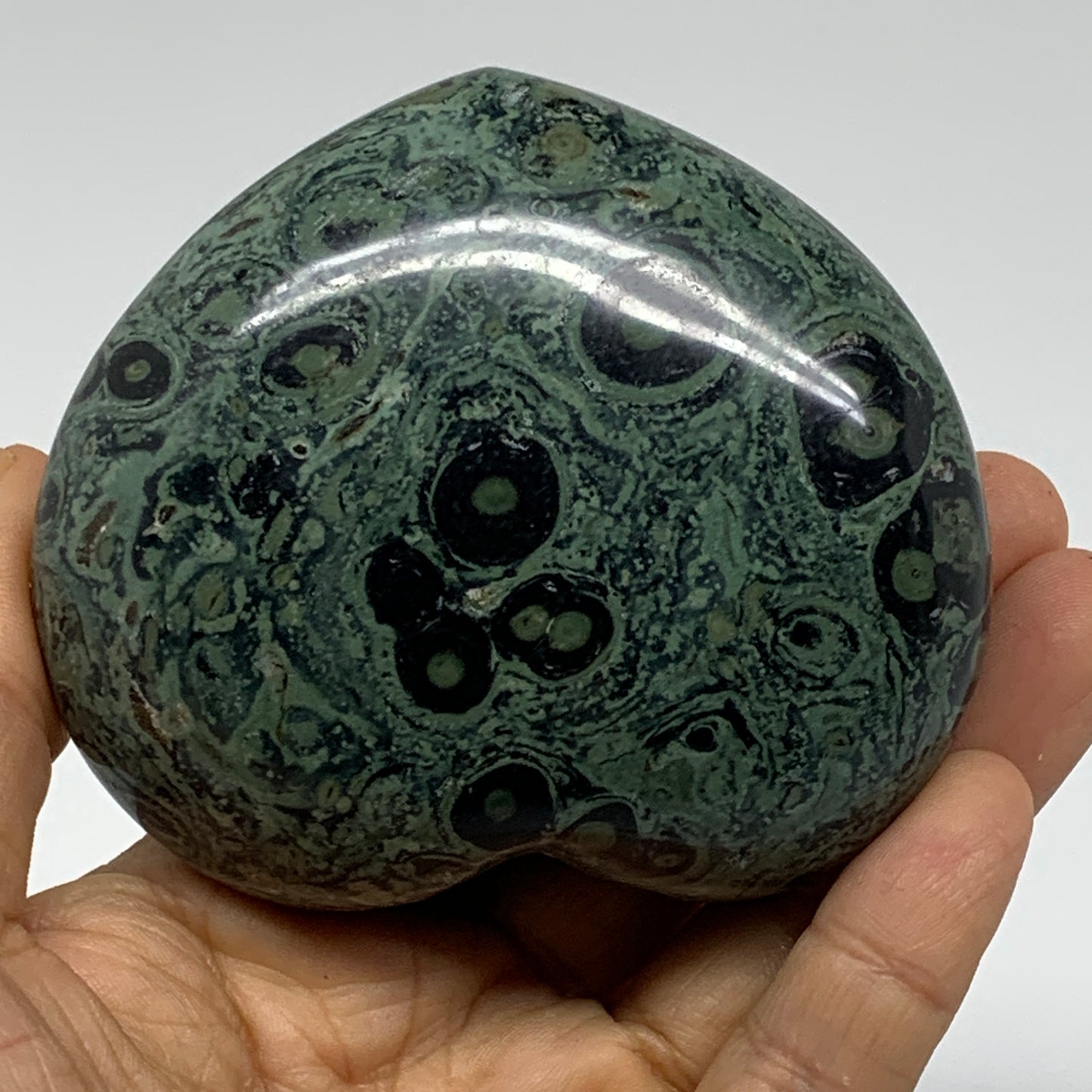 0.72 lbs, 2.9"x3.3"x1.5", Kambaba Jasper Heart Crocodile Polished Crystal, B3758