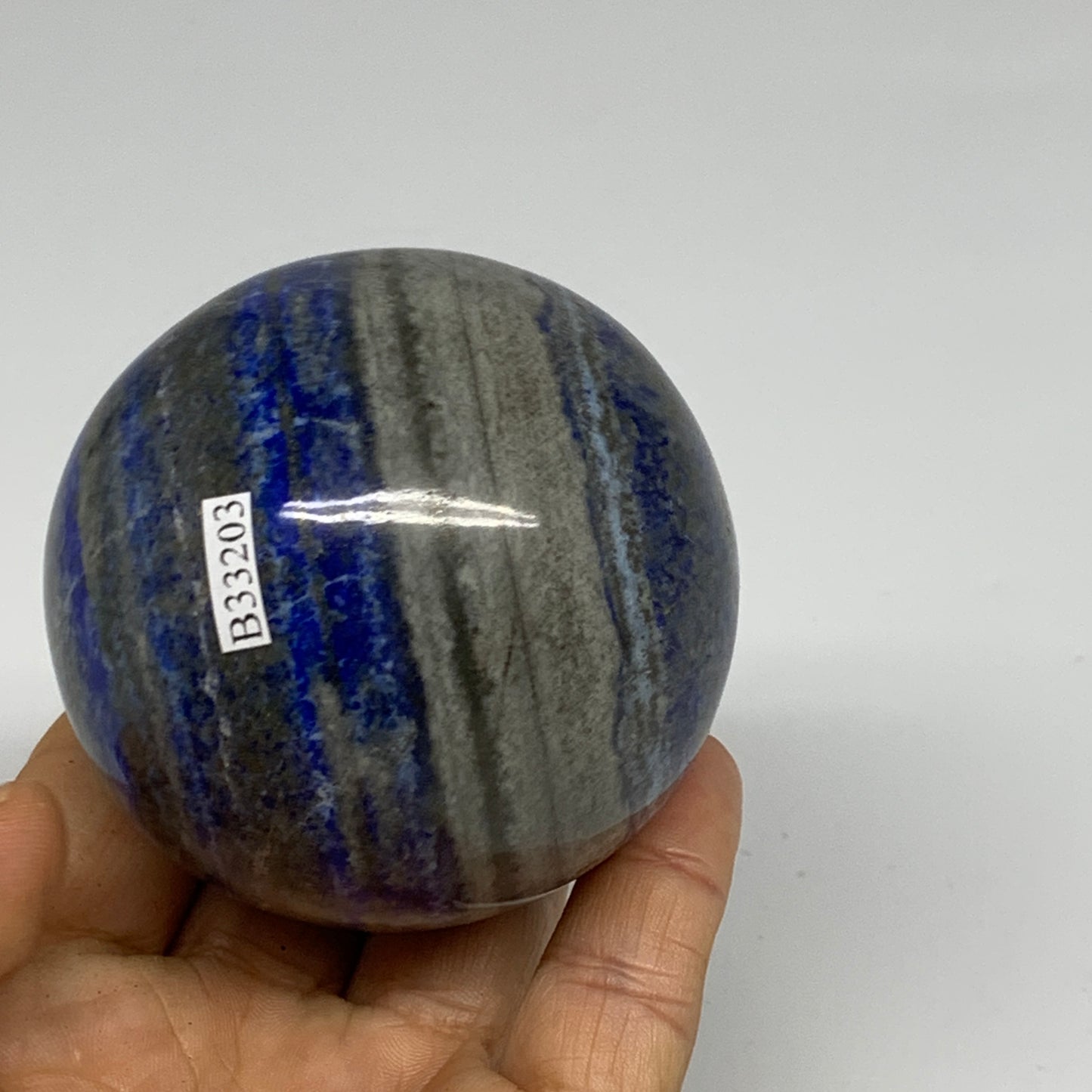 0.97 lbs, 2.6" (65mm), Lapis Lazuli Sphere Ball Gemstone @Afghanistan, B33203