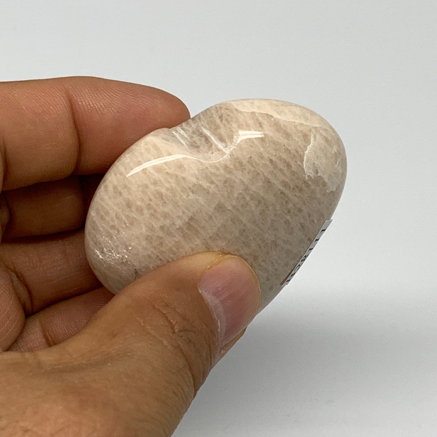 64.4g, 1.9"x2"x0.8", Peach Moonstone Heart Crystal Polished Gemstone, B28111