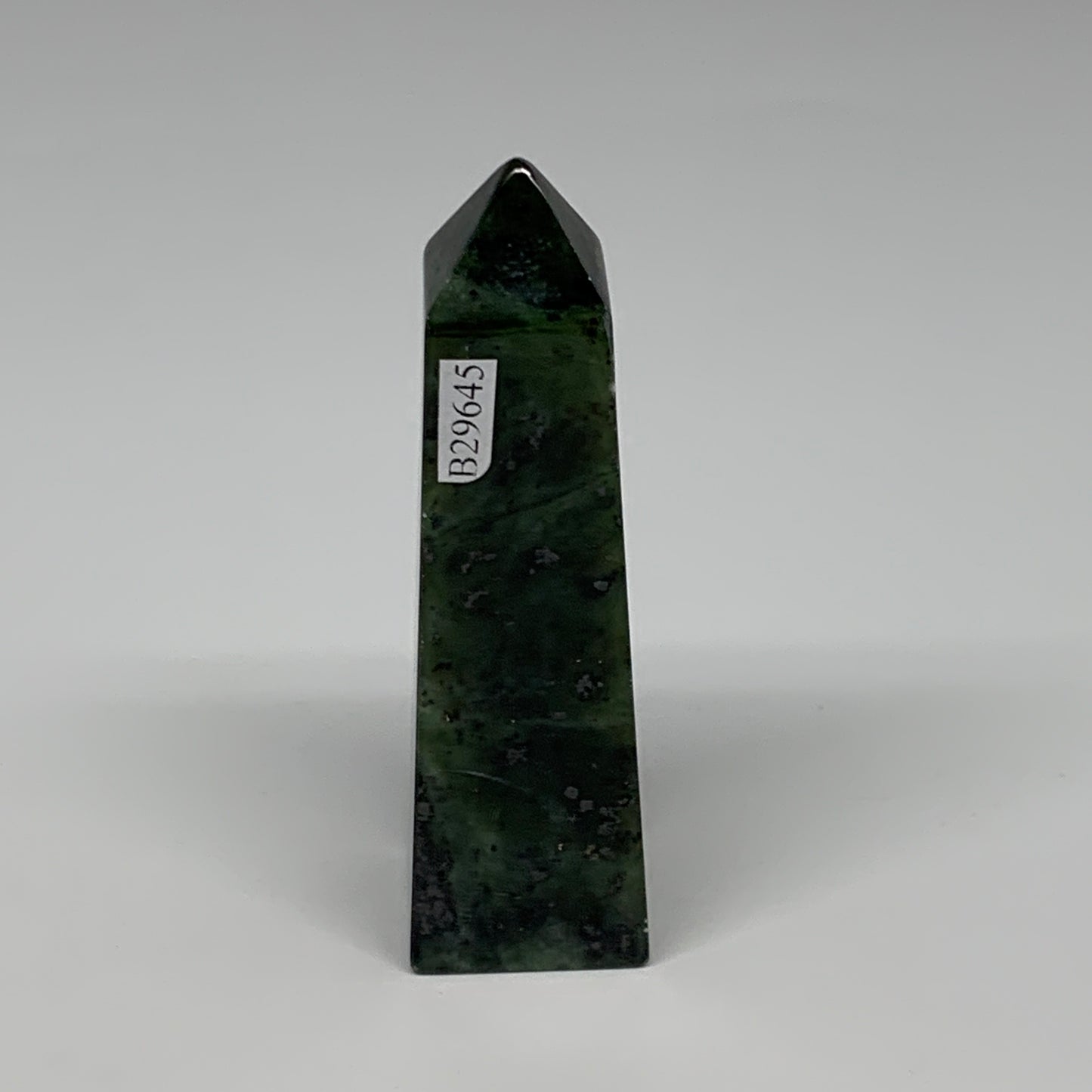 110.3g, 3.8"x1.1"x0.9", Serpentine Point Tower Obelisk Crystal @Pakistan, B29645