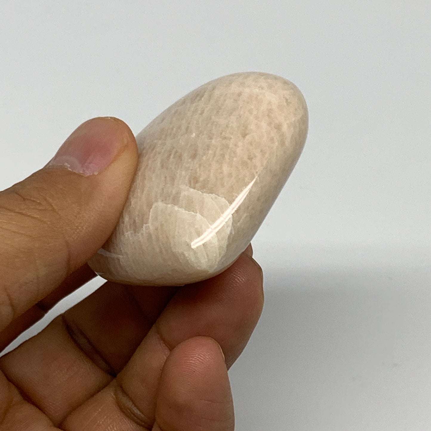 64.4g, 1.9"x2"x0.8", Peach Moonstone Heart Crystal Polished Gemstone, B28111