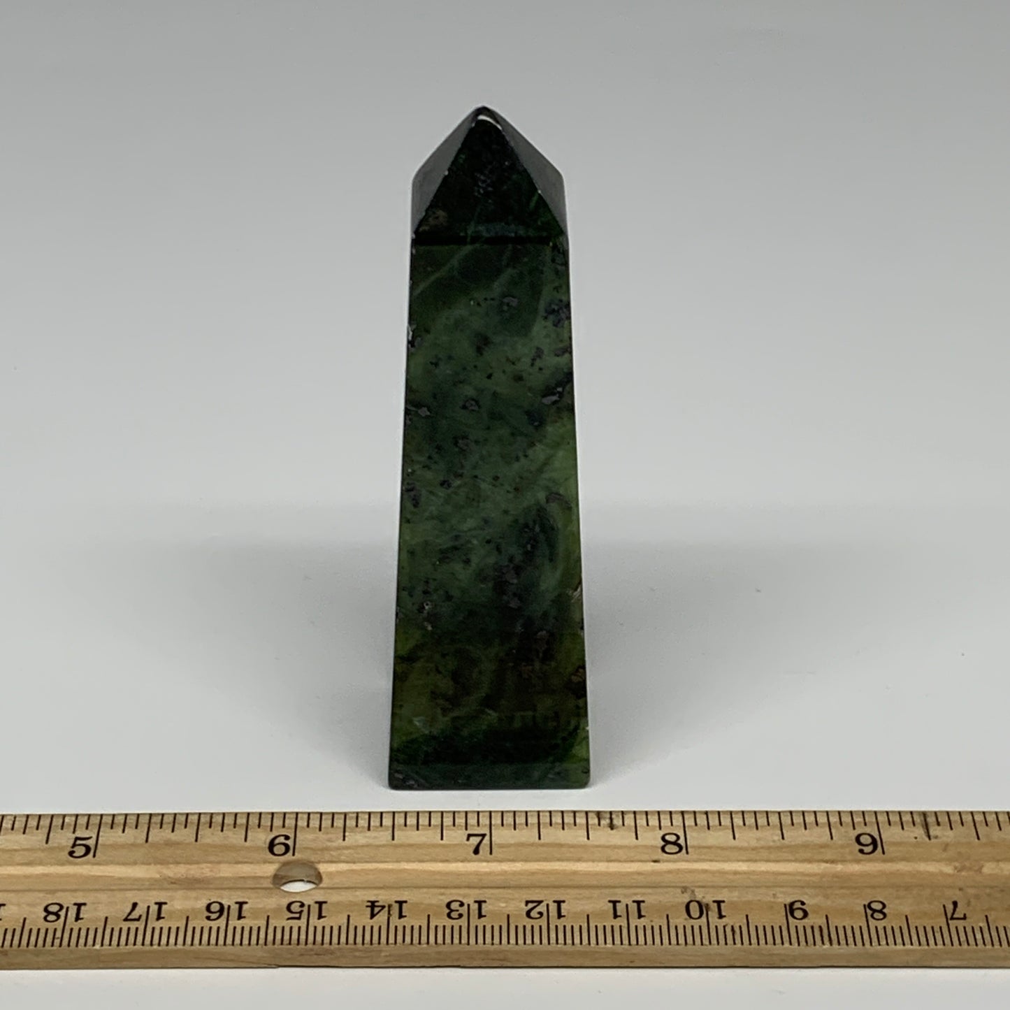 110.3g, 3.8"x1.1"x0.9", Serpentine Point Tower Obelisk Crystal @Pakistan, B29645