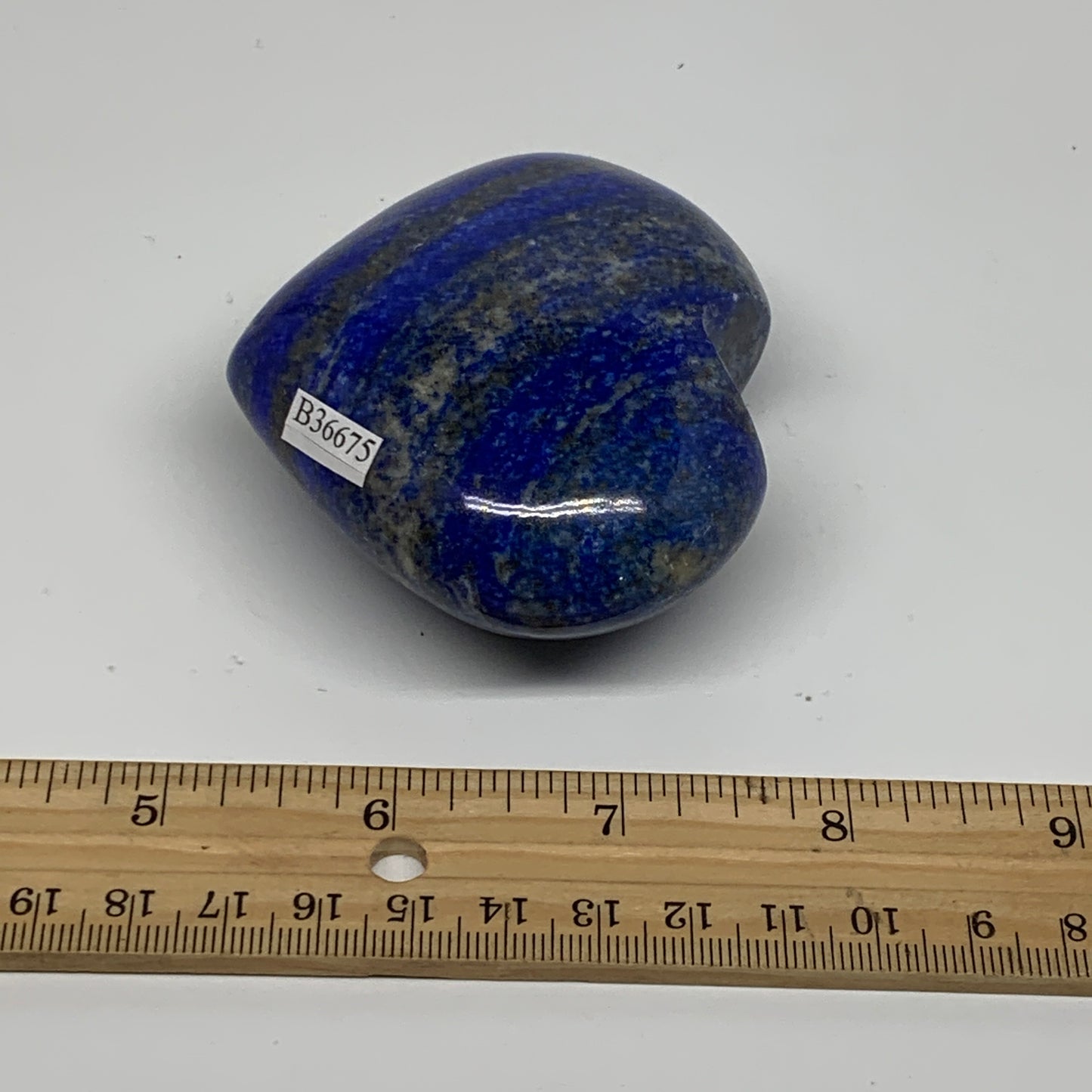 0.57 lbs, 2.6"x3"x1.4", Natural Lapis Lazuli Heart Polished Crystal, B36675