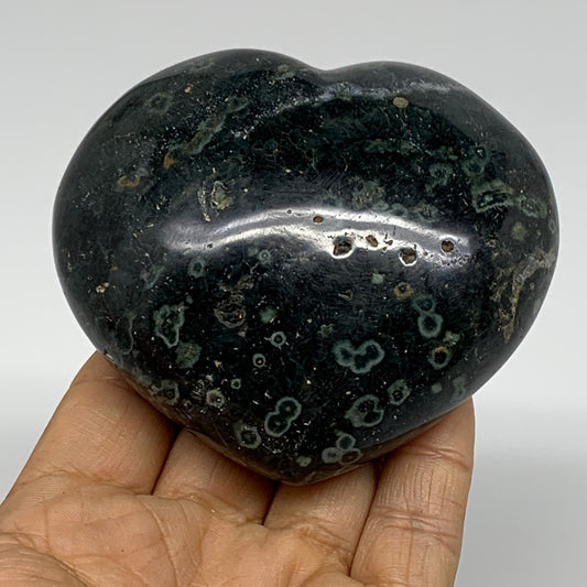 0.73 lbs, 3"x3.4"x1.5", Kambaba Jasper Heart Crocodile Polished Crystal, B37588