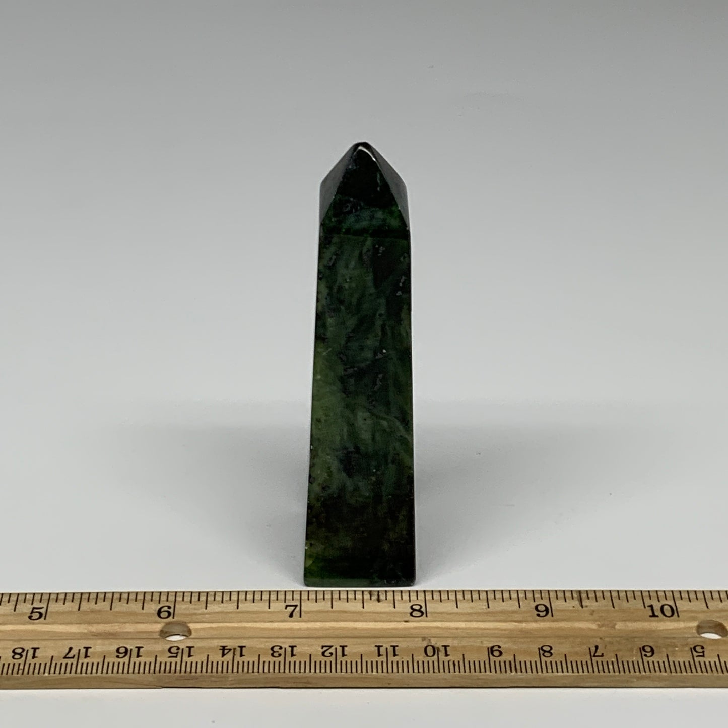 110.3g, 3.8"x1.1"x0.9", Serpentine Point Tower Obelisk Crystal @Pakistan, B29645