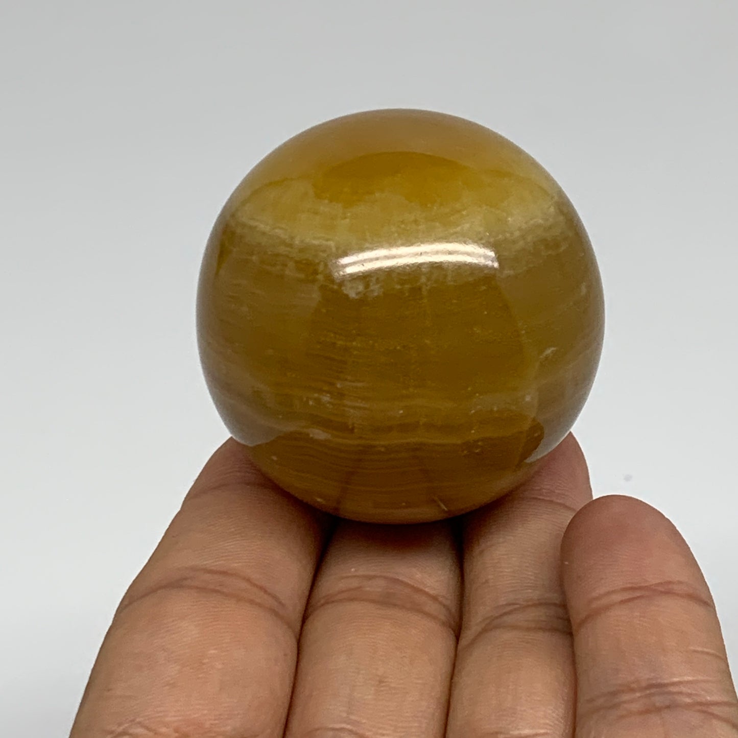 139.9g,1.8"(46mm), Honey Calcite Sphere Polished Gemstone, B35325