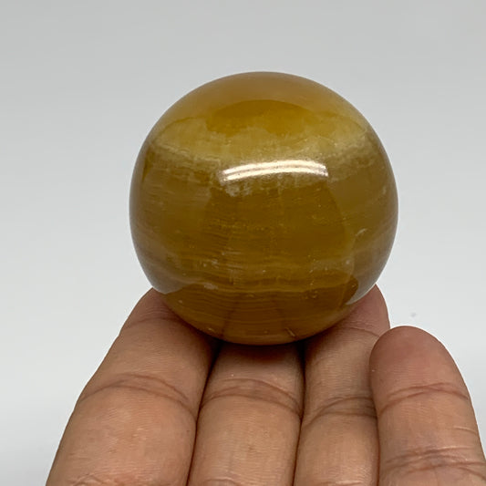 139.9g,1.8"(46mm), Honey Calcite Sphere Polished Gemstone, B35325