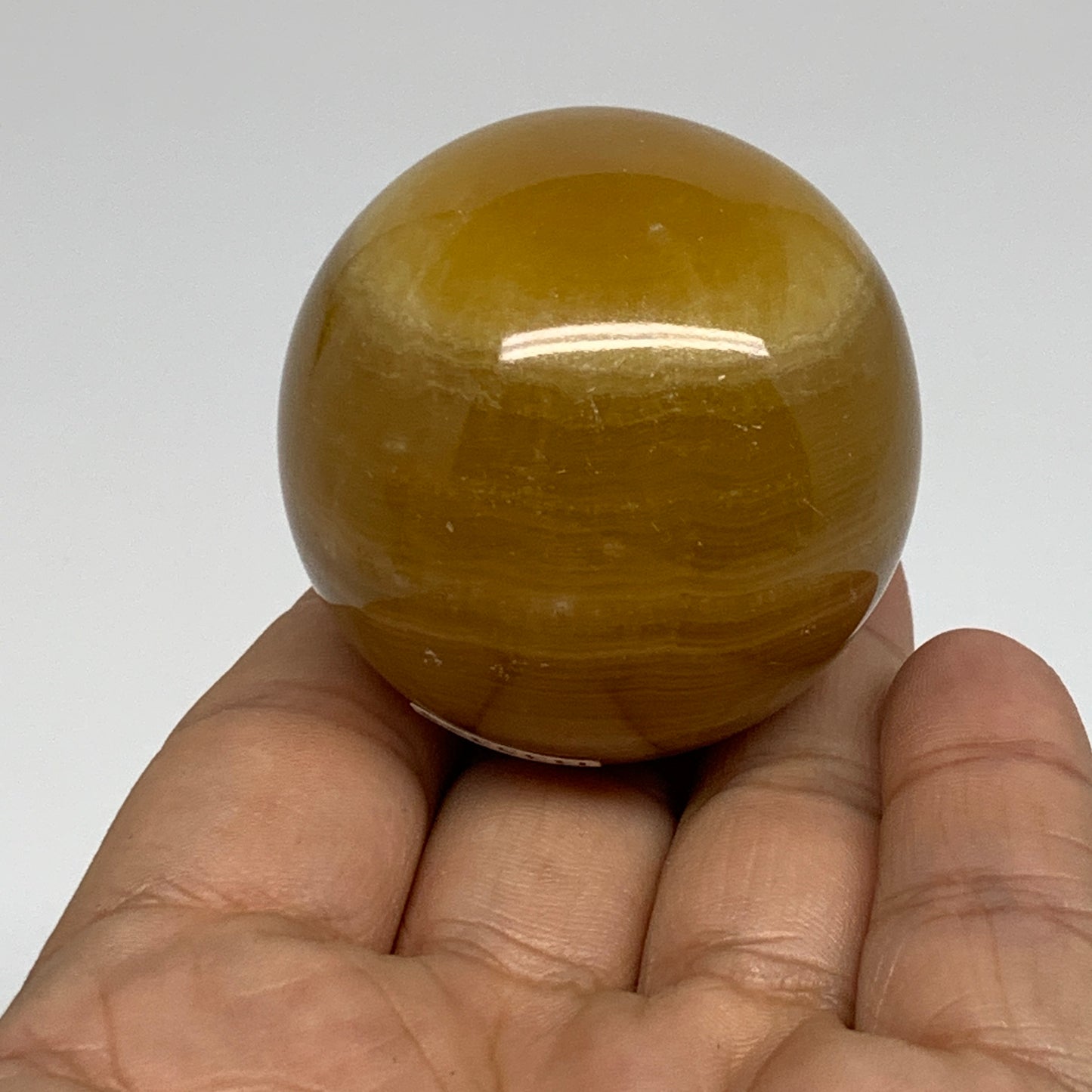 139.9g,1.8"(46mm), Honey Calcite Sphere Polished Gemstone, B35325