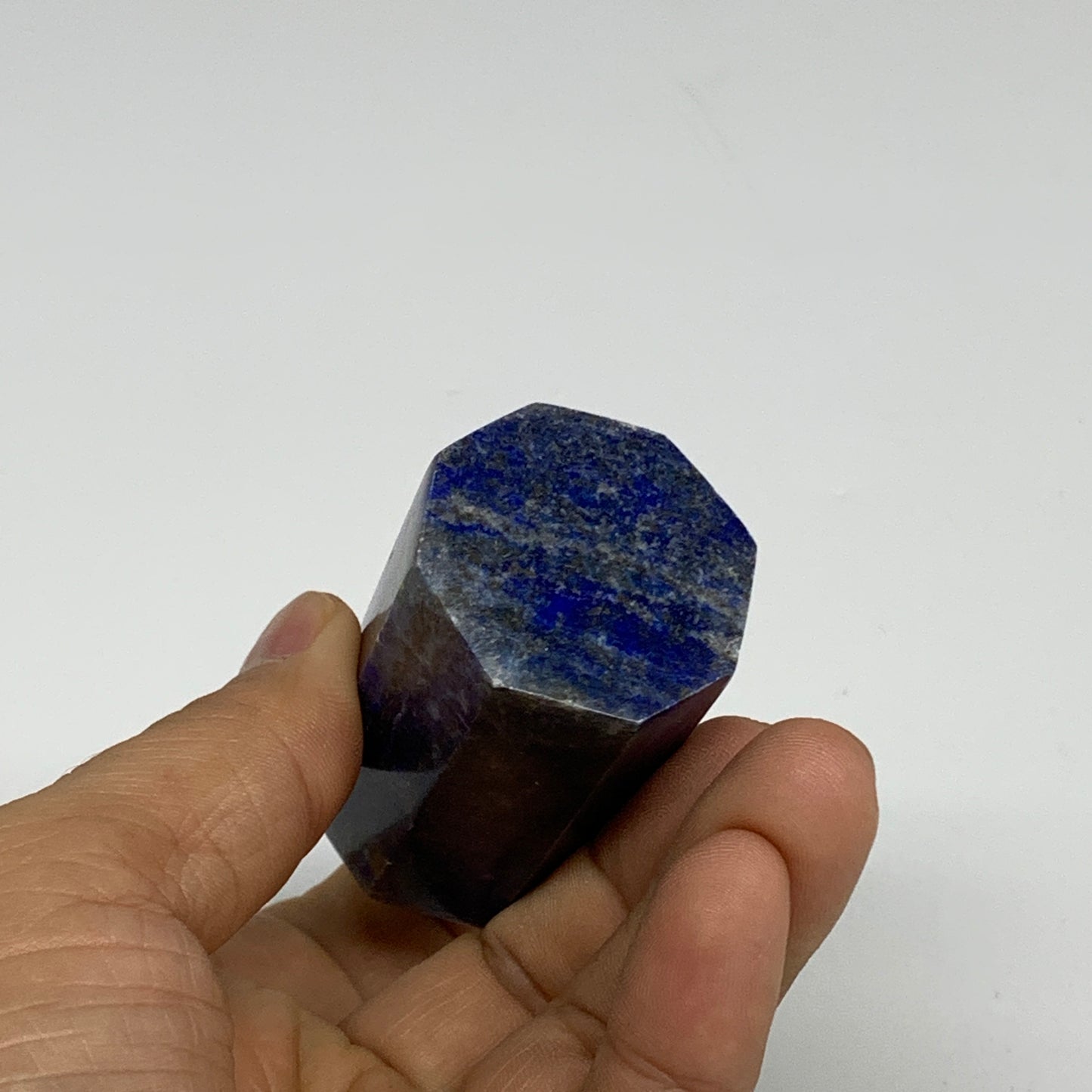 143.8g, 2.6"x1.2", Natural Lapis Lazuli Tower Point Obelisk Afghanistan,B30386