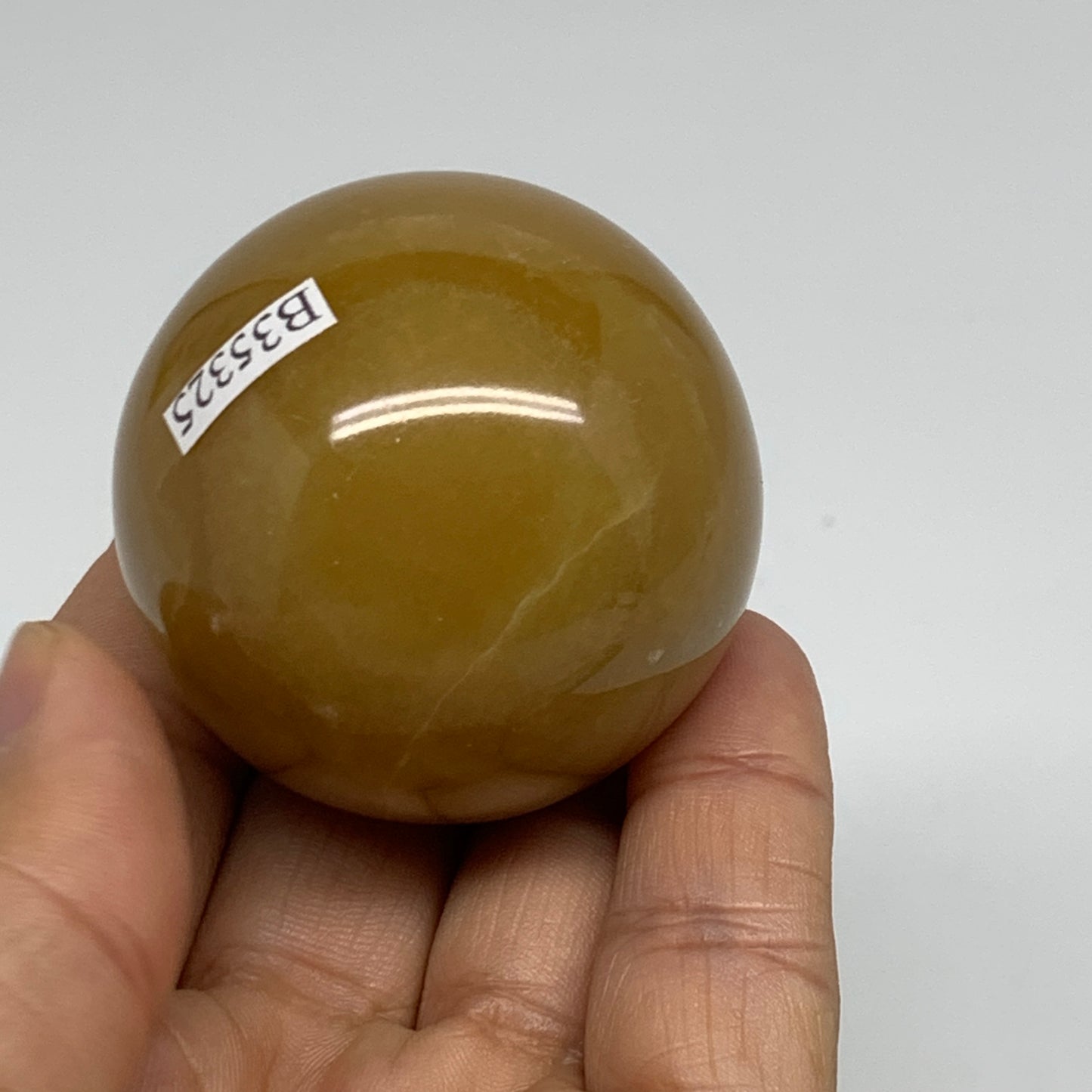139.9g,1.8"(46mm), Honey Calcite Sphere Polished Gemstone, B35325