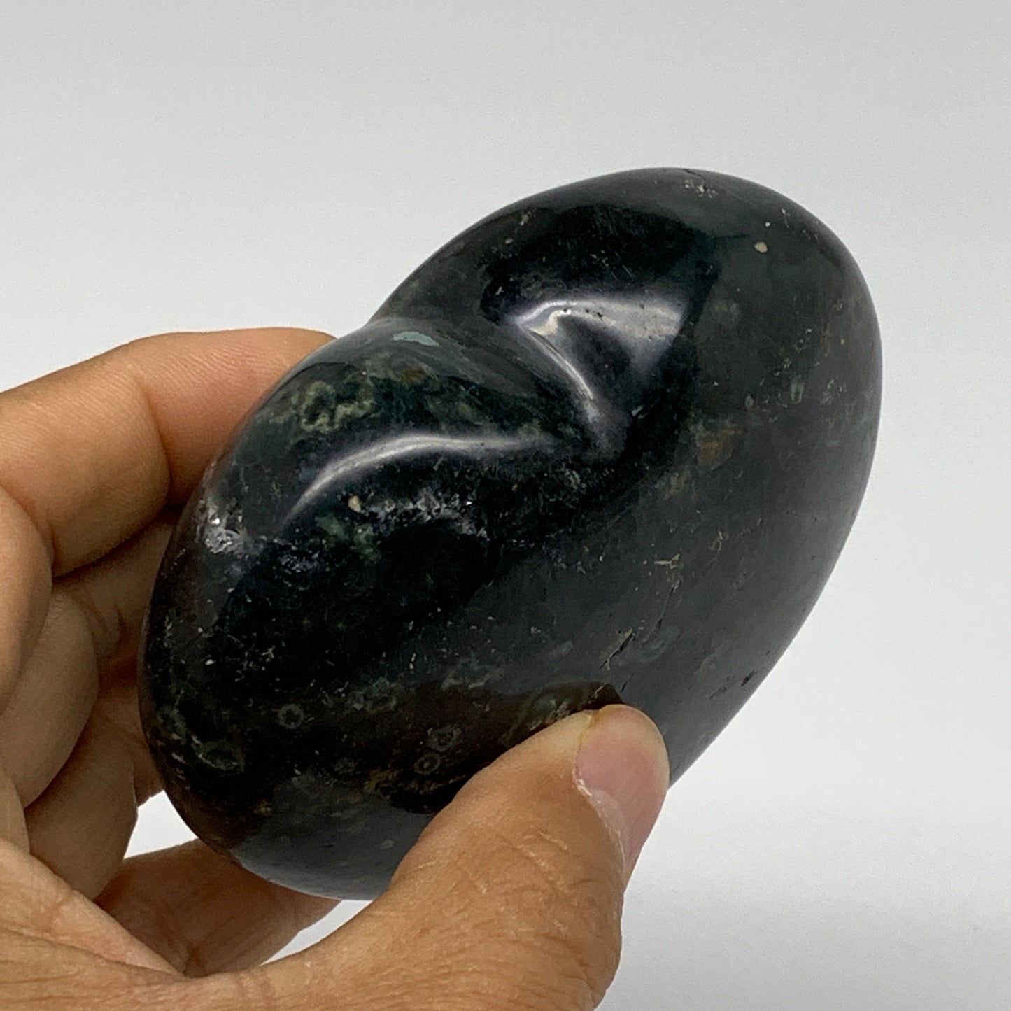 0.73 lbs, 3"x3.4"x1.5", Kambaba Jasper Heart Crocodile Polished Crystal, B37588