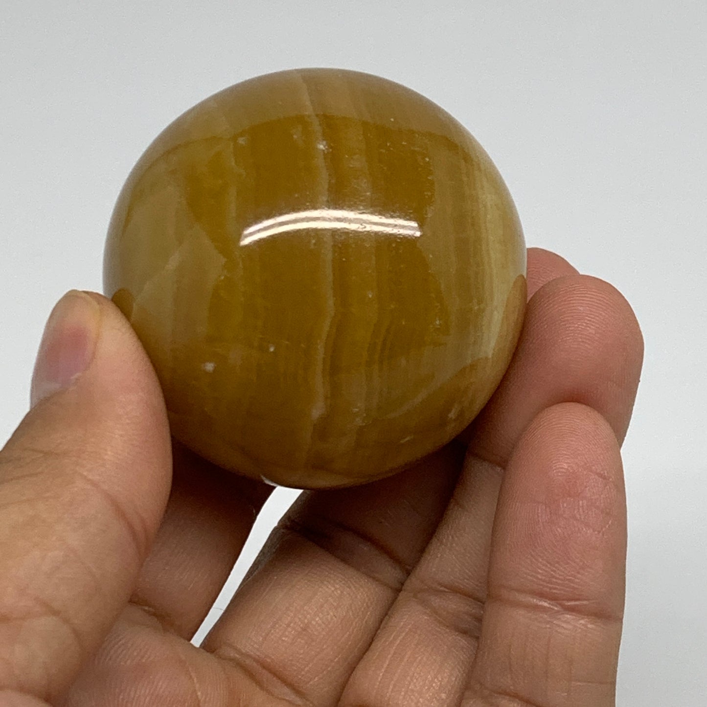 139.9g,1.8"(46mm), Honey Calcite Sphere Polished Gemstone, B35325