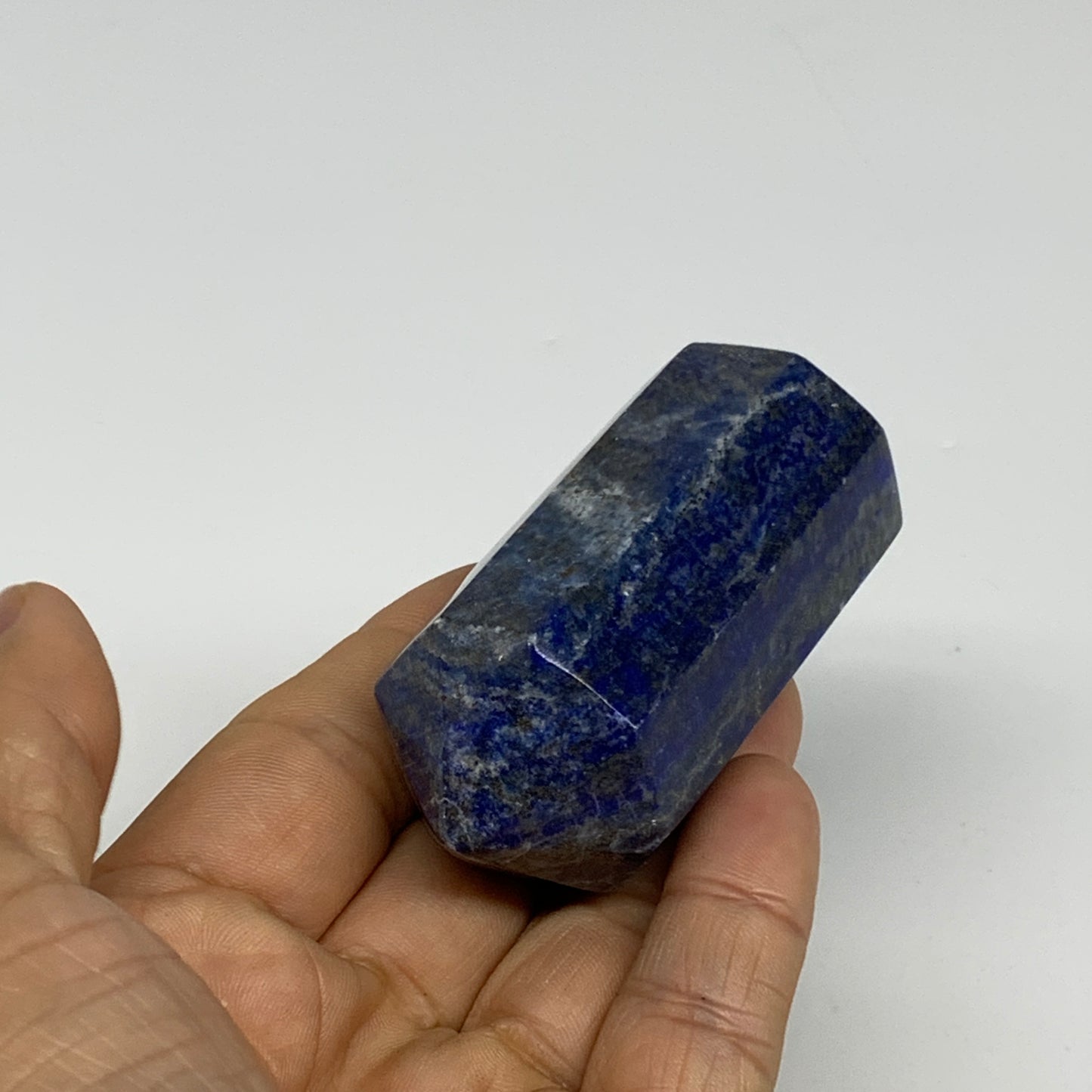 143.8g, 2.6"x1.2", Natural Lapis Lazuli Tower Point Obelisk Afghanistan,B30386
