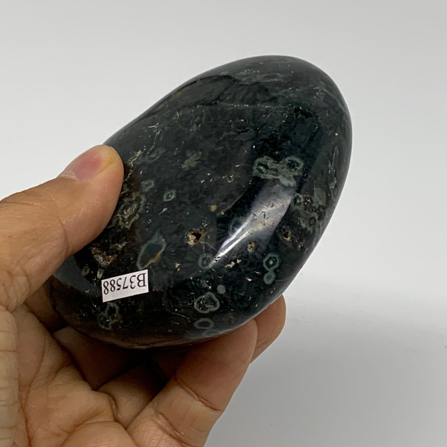 0.73 lbs, 3"x3.4"x1.5", Kambaba Jasper Heart Crocodile Polished Crystal, B37588