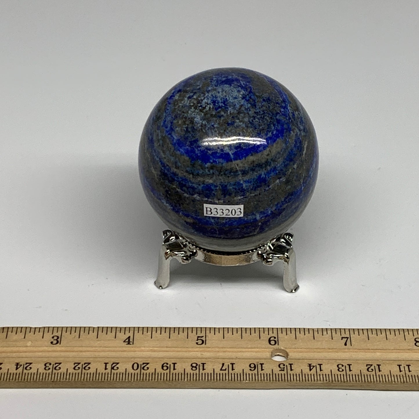 0.97 lbs, 2.6" (65mm), Lapis Lazuli Sphere Ball Gemstone @Afghanistan, B33203