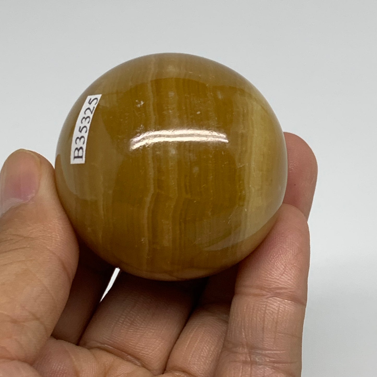 139.9g,1.8"(46mm), Honey Calcite Sphere Polished Gemstone, B35325