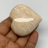 88.9g, 2.2"x2.1"x1", Peach Moonstone Heart Crystal Polished Gemstone, B28112