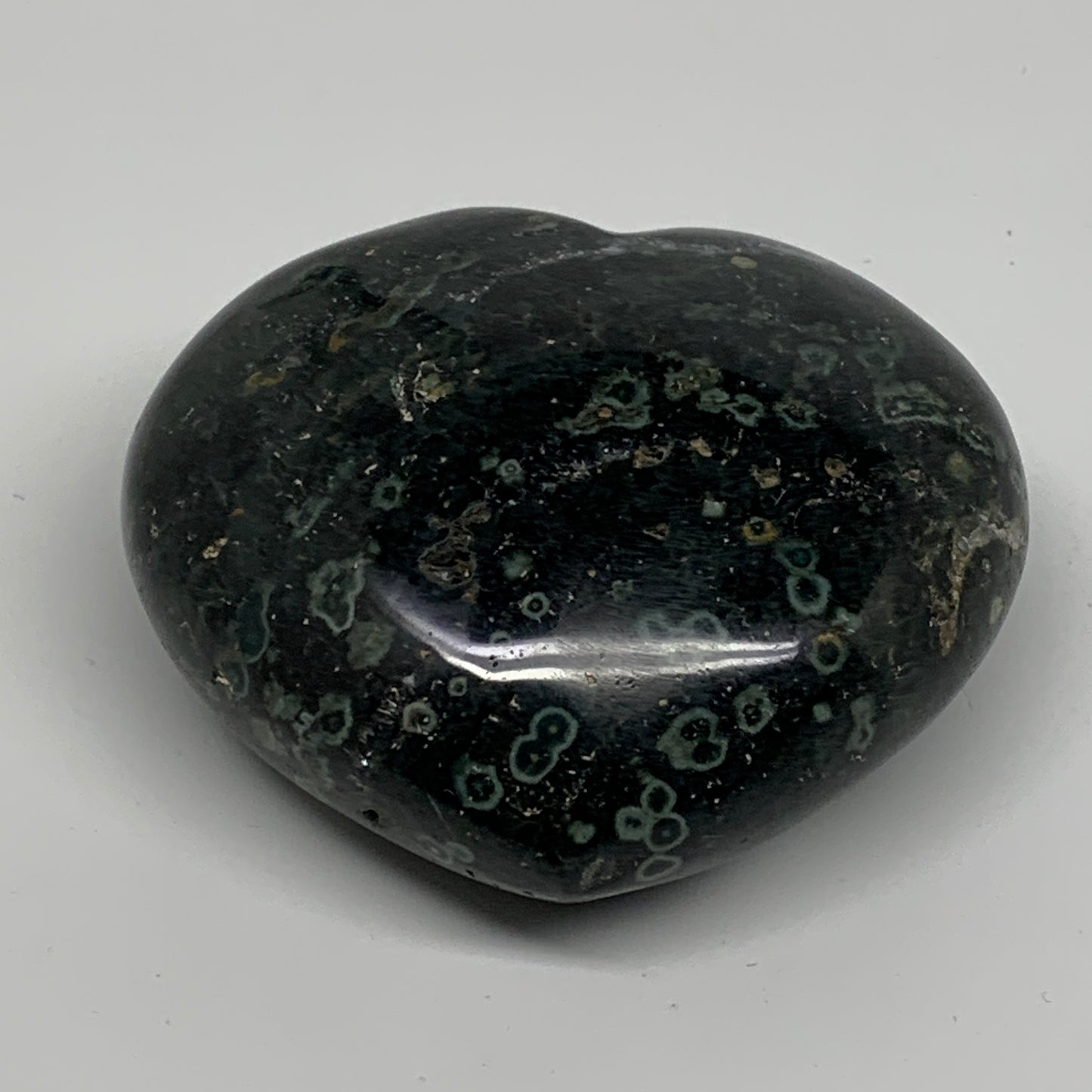 0.73 lbs, 3"x3.4"x1.5", Kambaba Jasper Heart Crocodile Polished Crystal, B37588