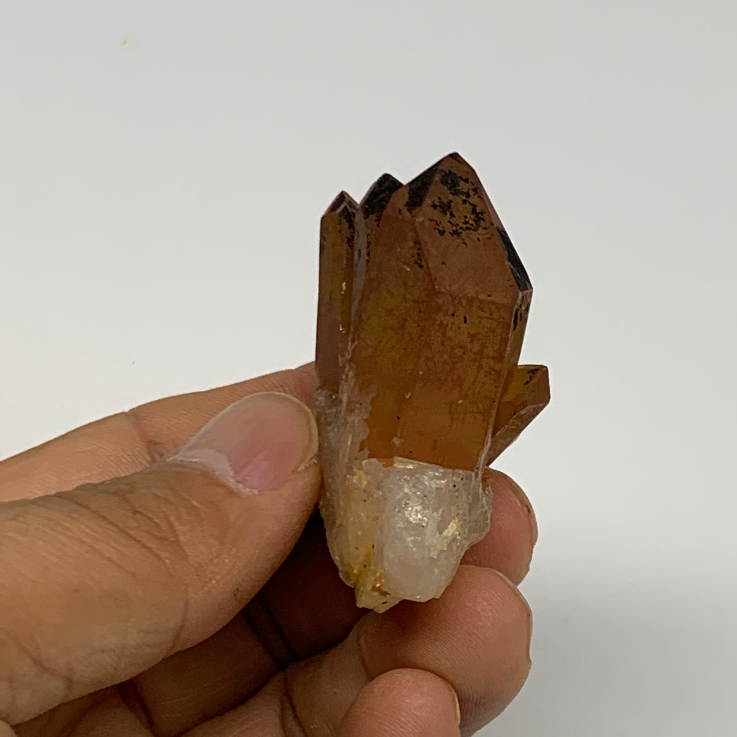 37.9g, 1.6"x1.9"x0.8", Orange Quartz Cluster Crystal Terminated @Brazil, B28903