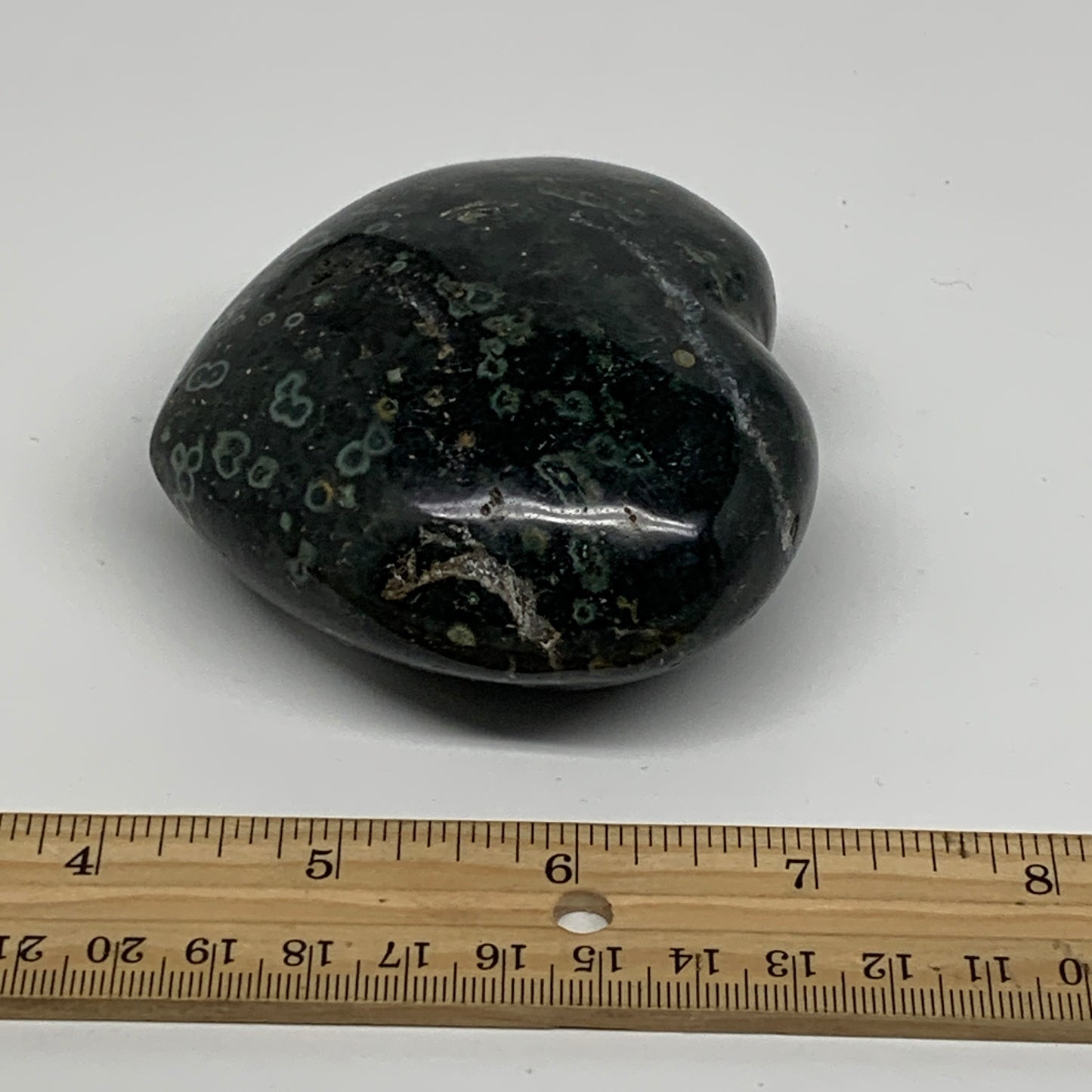 0.73 lbs, 3"x3.4"x1.5", Kambaba Jasper Heart Crocodile Polished Crystal, B37588