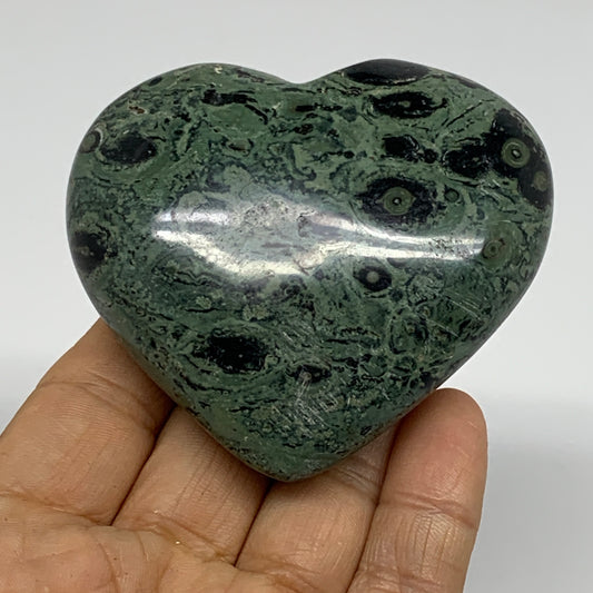 0.40 lbs, 2.6"x2.9"x1.1", Kambaba Jasper Heart Crocodile Polished Crystal, B3758